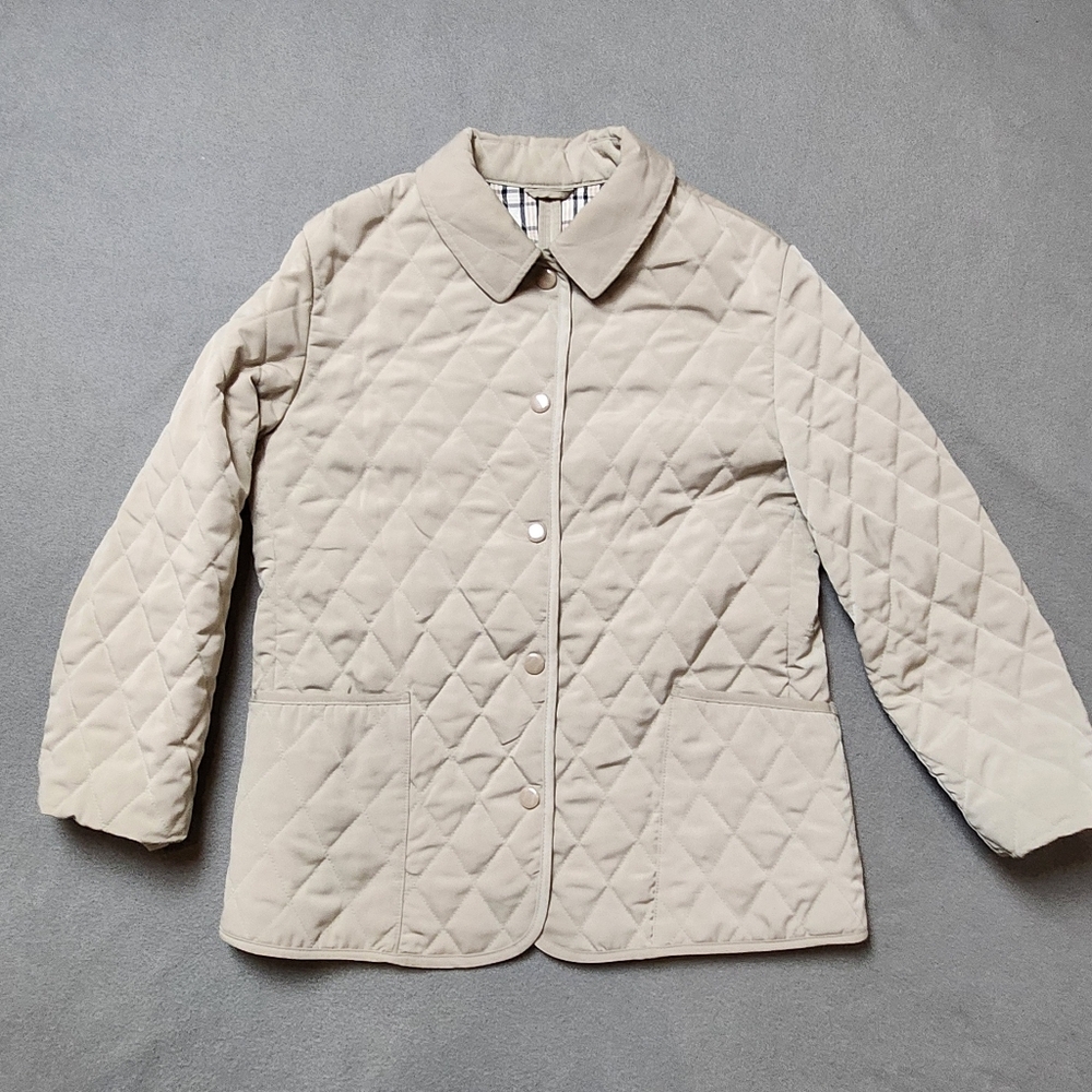Quilted Jacket Fall / Spring Chore Style Quilted Jacket Petite Sz 7/8 - Picture 5 of 12